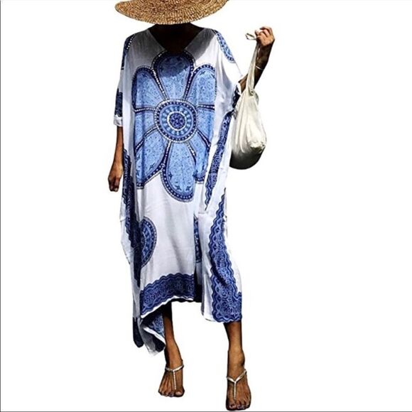 Boho Printed Cover Up Kaftan Tunic - Picture 2 of 7